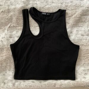 SHEIN Black Cutout Tank Top